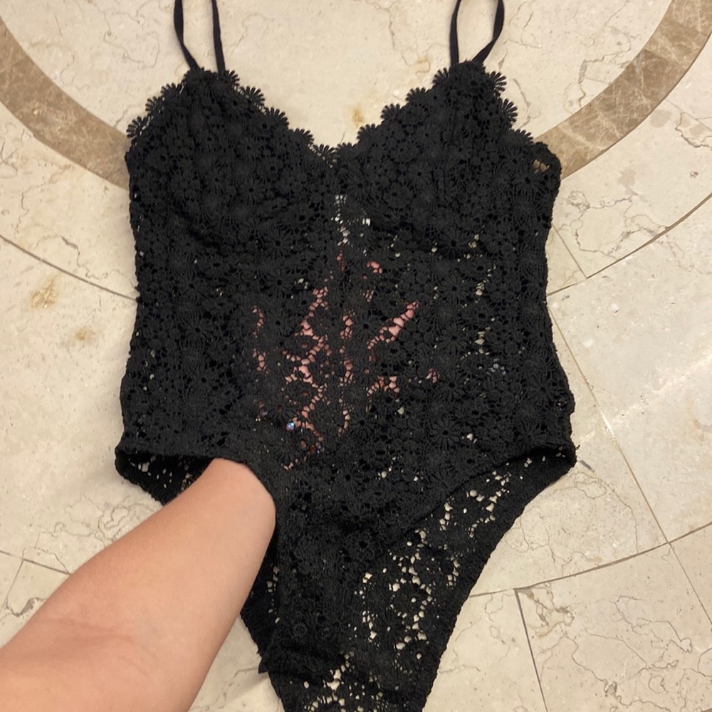 Sheer lace bodysuit